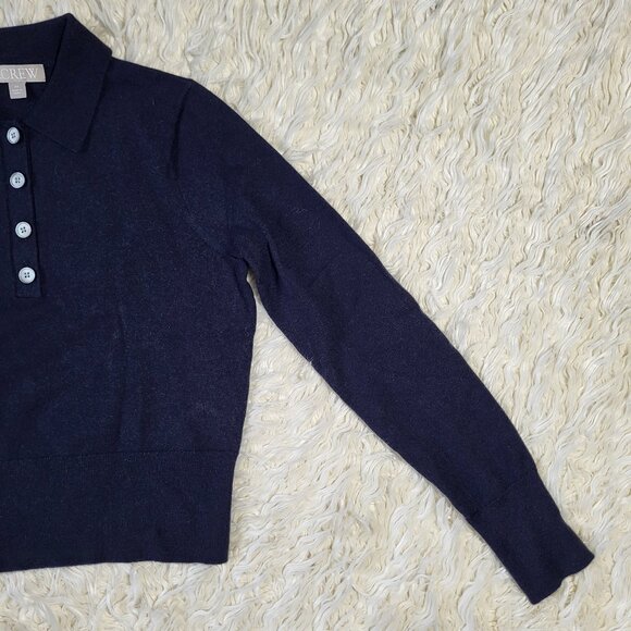 J.Crew Featherweight Cashmere-Blend Long-Sleeve Polo Shirt - Picture 2 of 9